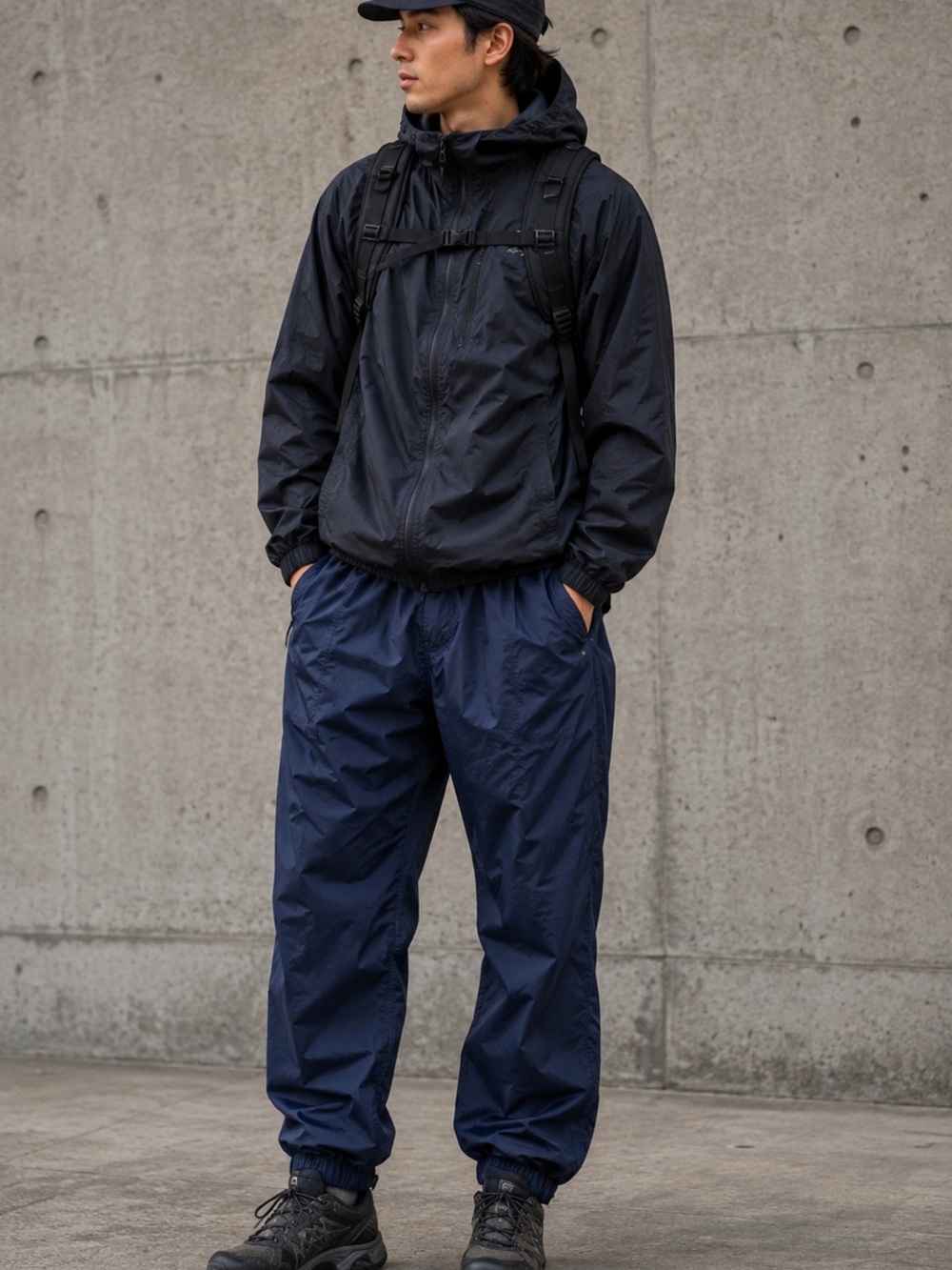 Vintage White Sierra 90s Nylon Pants Navy